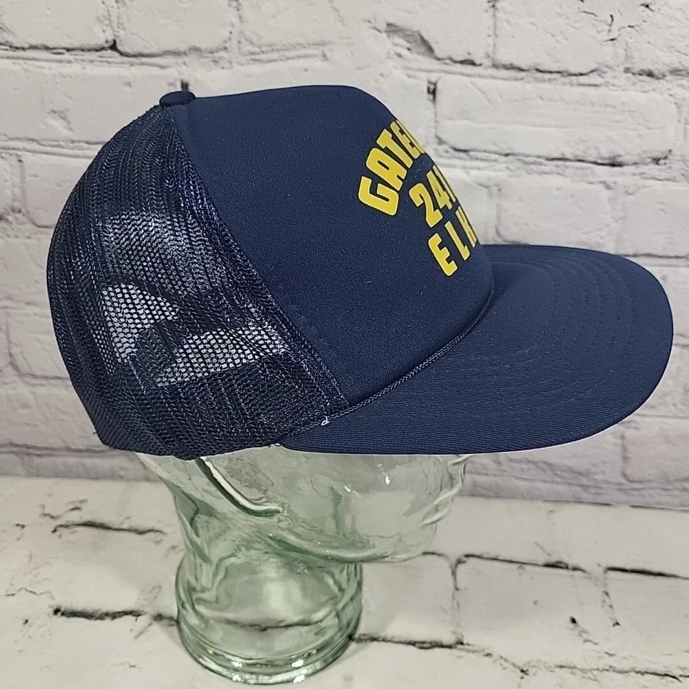 Vintage‎ Trucker Hat Elks Club Lodge 2411 Mens Navy Blue Rope Mesh Snapback Cap